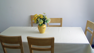 Kitchen view to dining room in algarve villa for hire